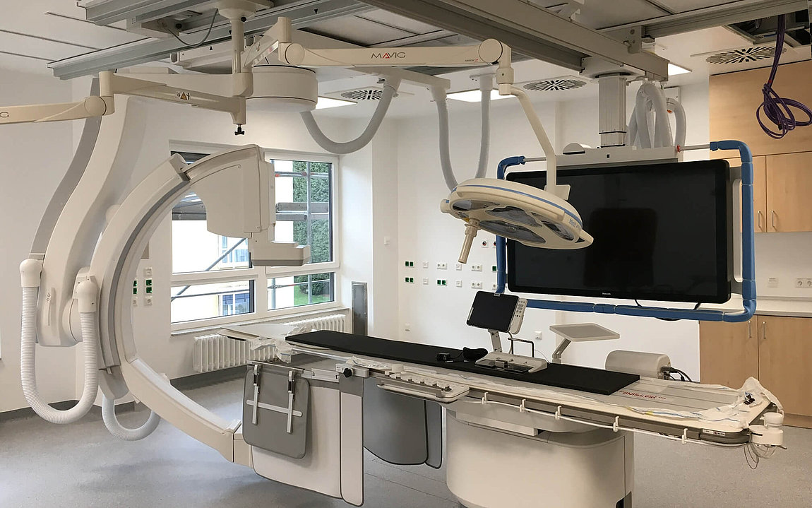 Aufnahme eines Linksherzkathetermessplatzes in der Norderweiterung des Petrus Krankenhaus Wuppertal