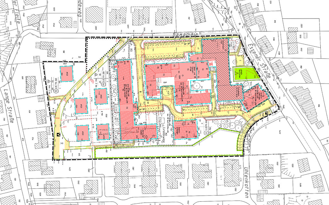 Lageplan der Wohnanlage Heidehof in Hattingen Niederwenigern